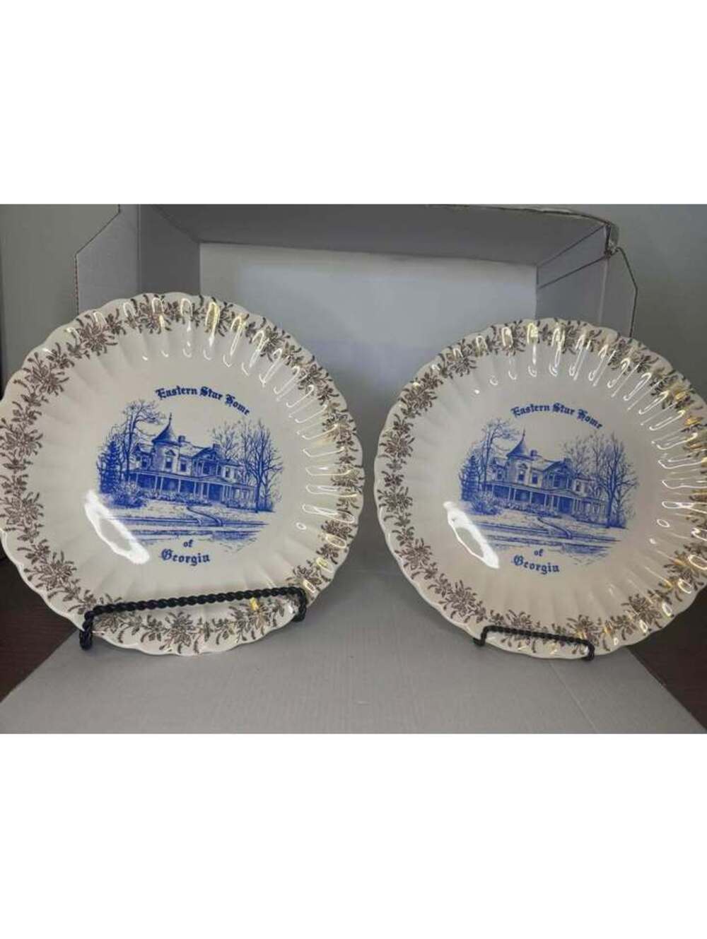 Set of 2 Eastern Star Home of Georgia Commemorative Plates